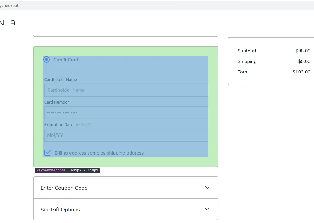 Inspect payment method